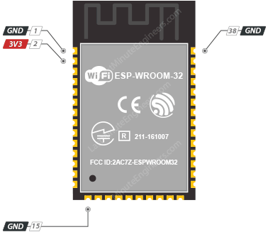 Выводы питания ESP32-WROOM-32