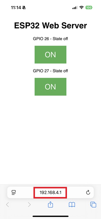 ESP32 Веб-сервер в режиме точки доступа