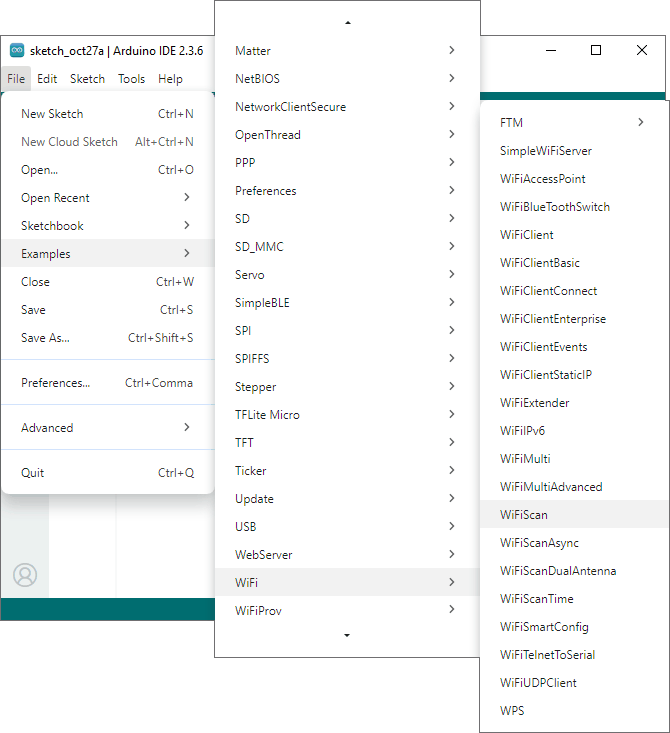 Пример скетча WiFi Scan для ESP32