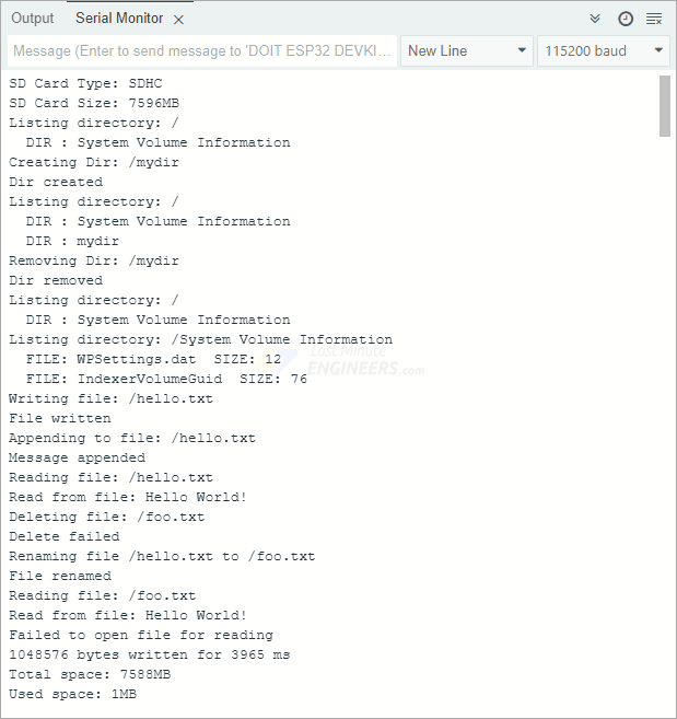 вывод ESP32 microSD-карты SD_Test