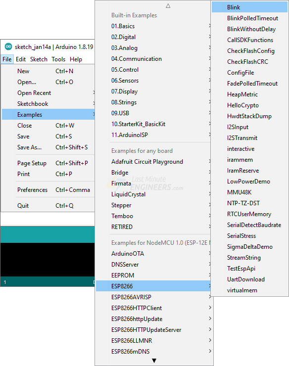 Скетч Blink для ESP8266
