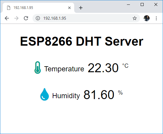 Демонстрация веб-сервера ESP8266 DHT11 DHT22
