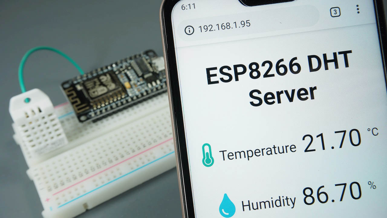 Веб-сервер ESP8266 с DHT11/DHT22 — Температура и влажность с использованием Arduino IDE