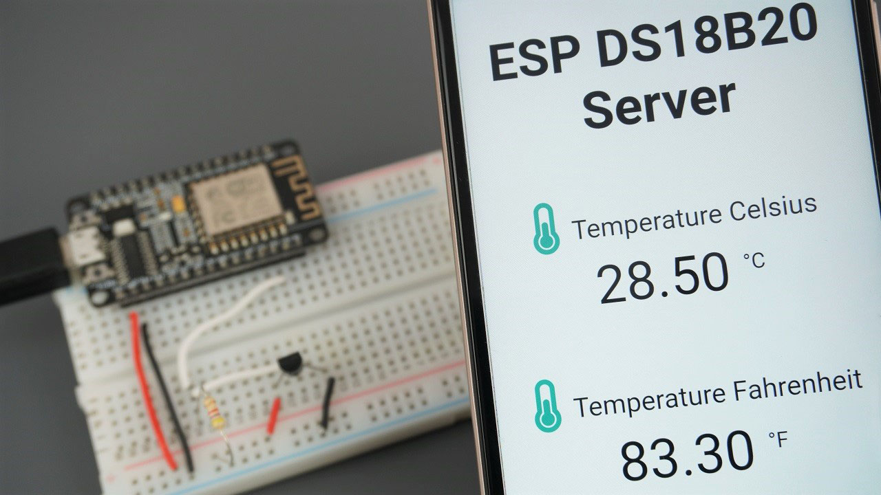 ESP8266 DS18B20 датчик температуры Arduino IDE веб-сервер