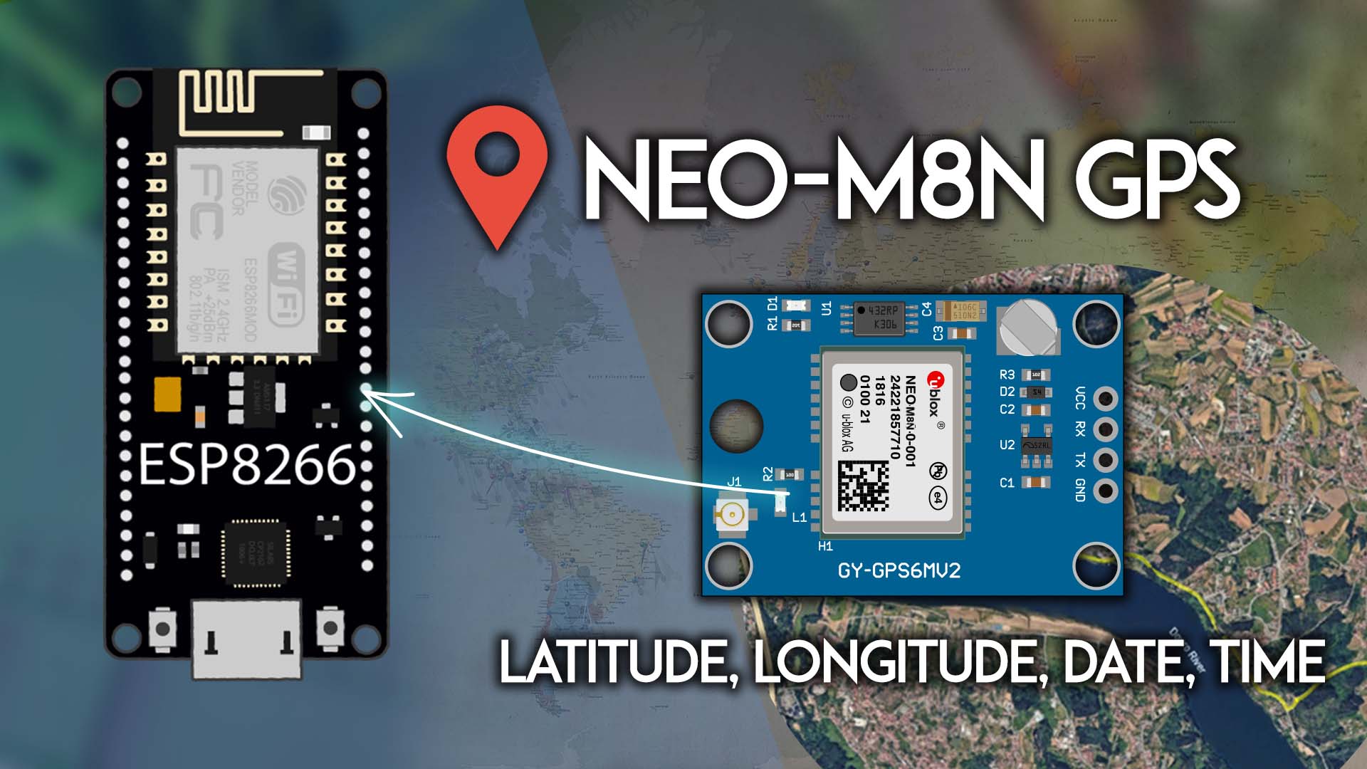 ESP8266 NodeMCU с GPS-модулем NEO-M8N Arduino IDE