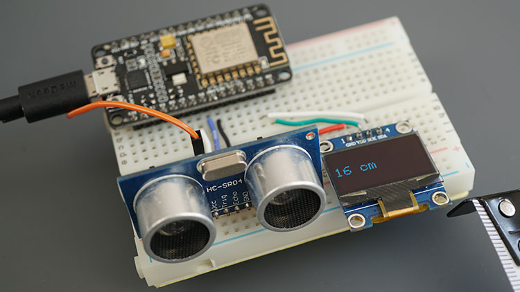 ESP8266 NodeMCU, HC-SR04 и OLED-дисплей -- необходимые компоненты