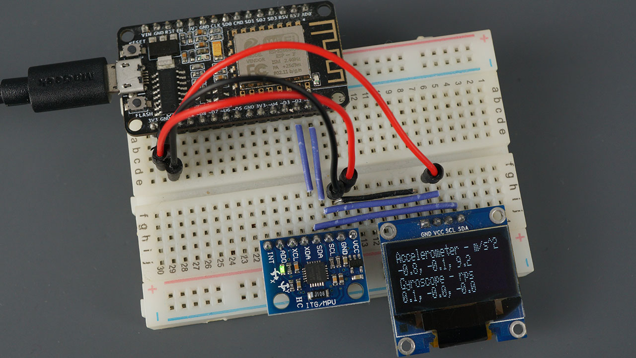 Модуль ESP8266 NodeMCU MPU-6050 — акселерометр, гироскоп, датчик температуры, Arduino