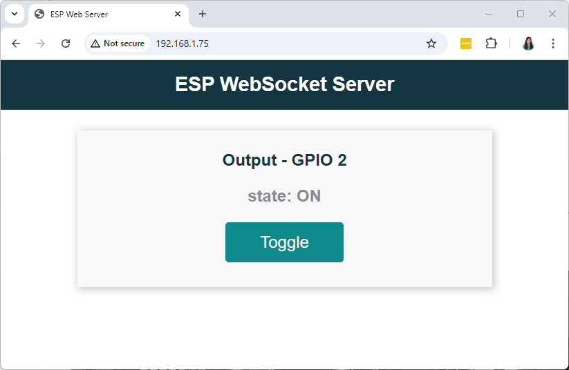 ESP8266 Websocket сервер -- управление выходами