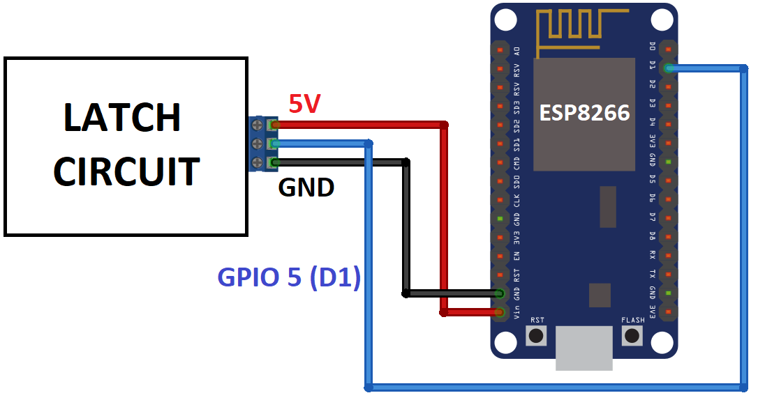 Схема фиксирующего выключателя питания для ESP8266