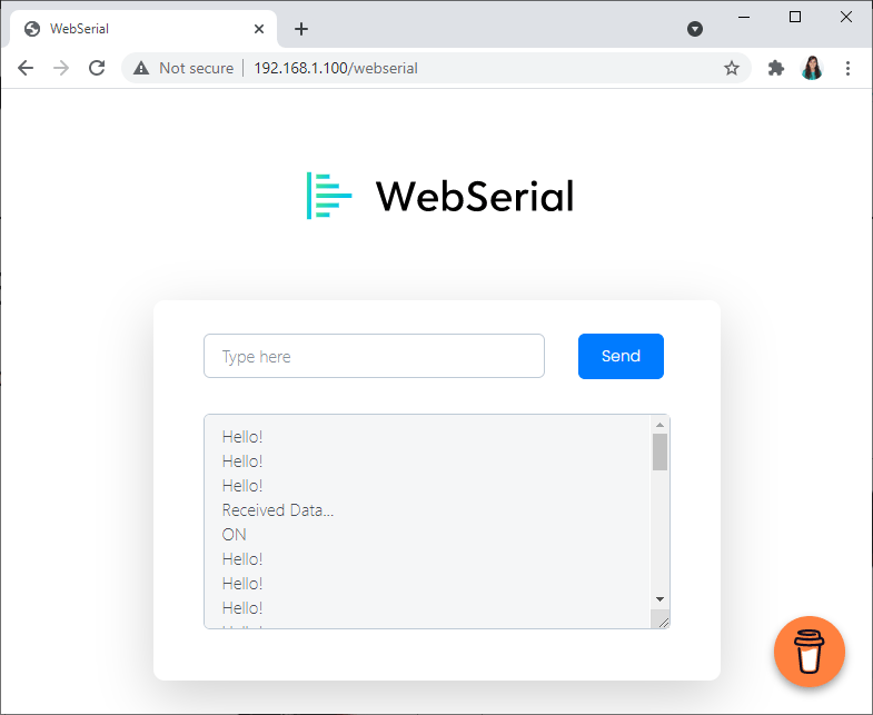 ESP8266 NodeMCU тестирование библиотеки Web Serial — базовый пример демонстрации