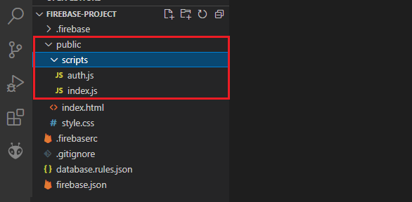 Firebase Project VS Code Folder File Structure