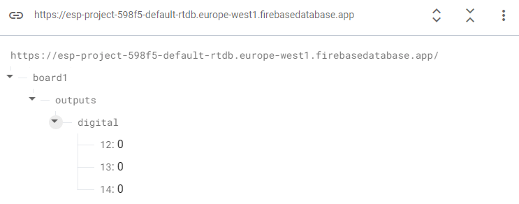 Пример структуры Firebase Realtime Database