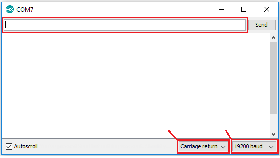 Настройка скорости бод и отправка AT-команды в мониторе Arduino IDE