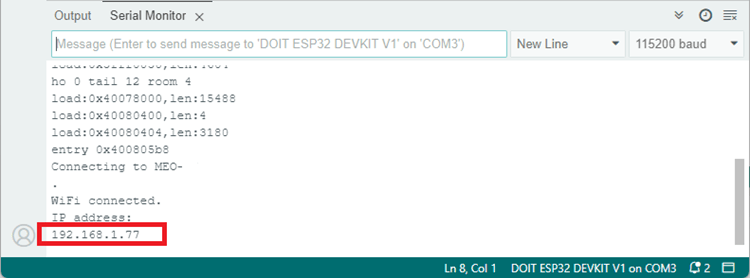 Получение IP-адреса ESP32 в Serial Monitor