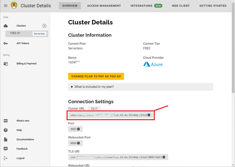 HiveMQ - URL кластера