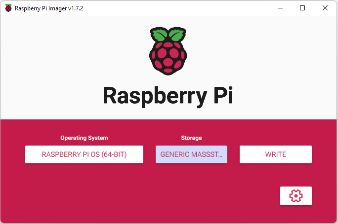 Установка Raspberry Pi 64-bit — выбраны хранилище и ОС