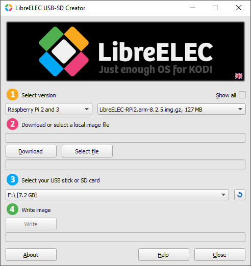 Загрузка установщика LibreELEC