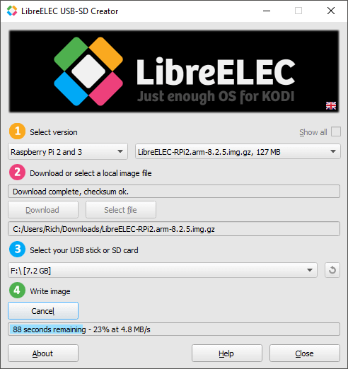 Запись установщика LibreELEC