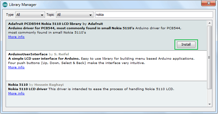 Подключение графического LCD-дисплея Nokia 5110 к Arduino