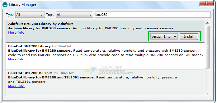 Interface BME280 Temperature, Humidity & Pressure Sensor with Arduino