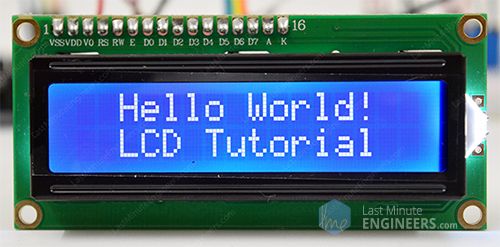 Результат программы Hello World на 16x2 символьном LCD