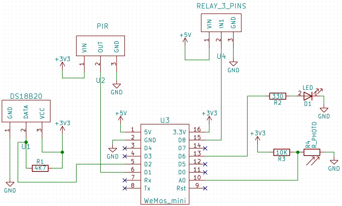 Принципиальная схема мультисенсорного шилда в KiCad