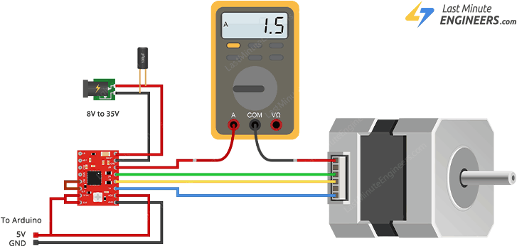 Управление шаговым двигателем с модулем драйвера A4988 и Arduino