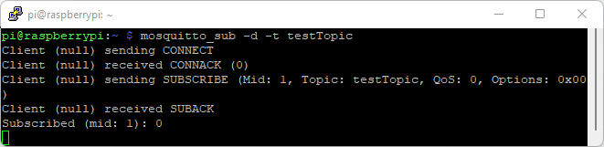 Подписка MQTT-клиента Mosquitto на топик