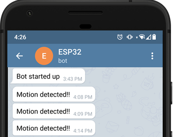 ESP32 ESP8266 обнаружение движения уведомление Telegram