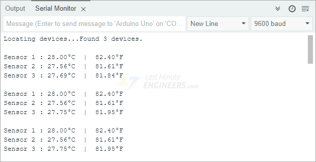 Подключение нескольких цифровых датчиков температуры DS18B20 к Arduino