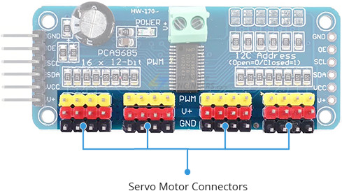 Управление несколькими сервоприводами с помощью модуля PCA9685 и Arduino