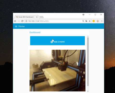 Демонстрация работы Node-RED с камерой Raspberry Pi