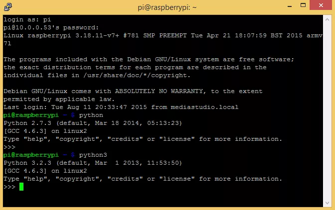 Python и Python3 REPL на Raspberry Pi