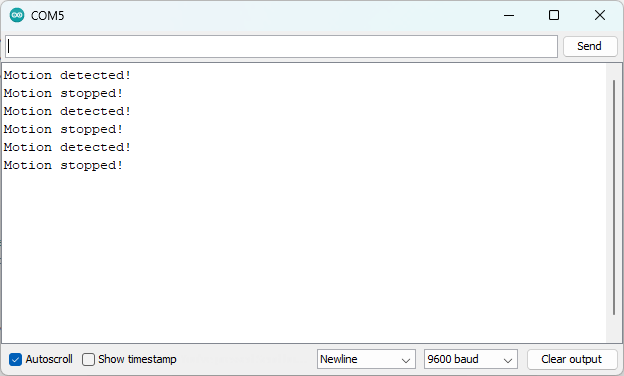 Тестирование микроволнового радарного датчика с Arduino — монитор порта