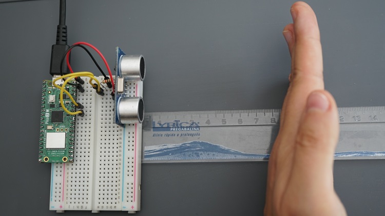 Тестирование RPi Pico с ультразвуковым датчиком HCSR04