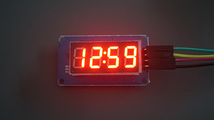 RPi Pico TM1637 демонстрация дисплея — отображение времени