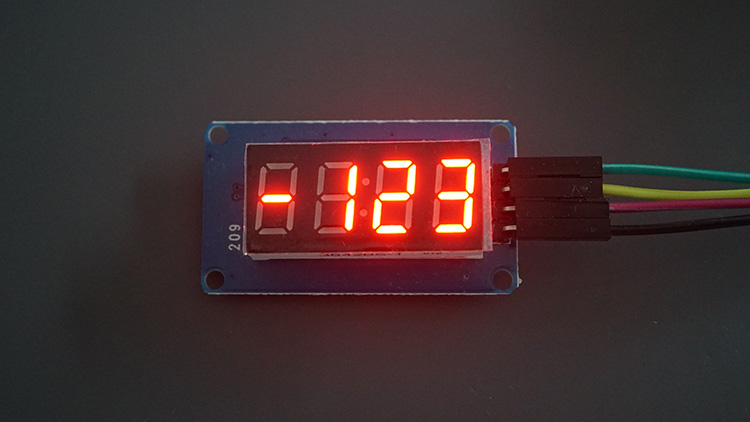 RPi Pico TM1637 демонстрация дисплея — отображение отрицательных чисел