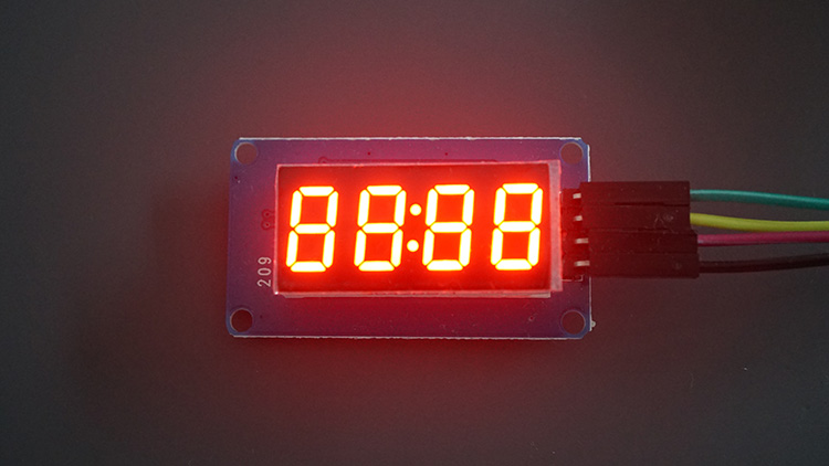 RPi Pico TM1637 демонстрация дисплея, все сегменты включены