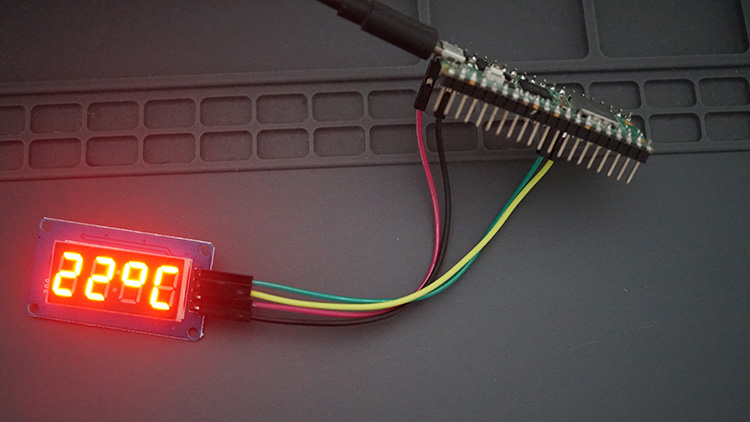 RPi Pico с дисплеем TM1637 — температура в Цельсиях