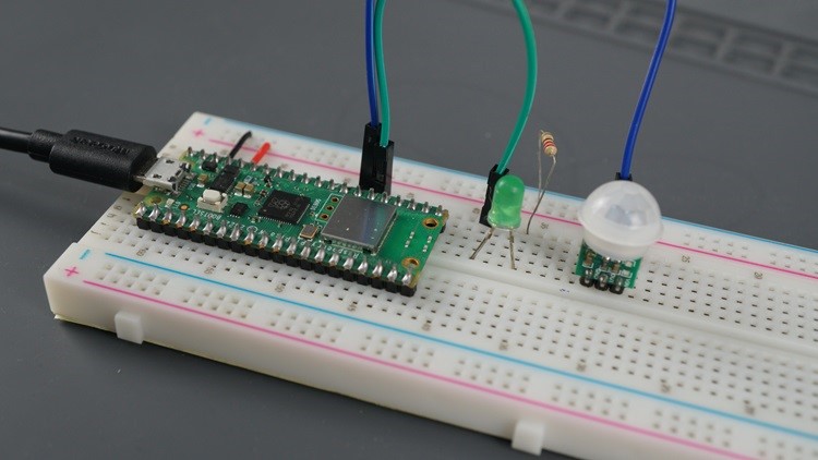 RPi Pico тестирование PIR-датчика движения — светодиод выключен