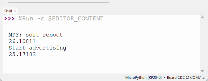 RPi Pico BLE -- начало анонсирования