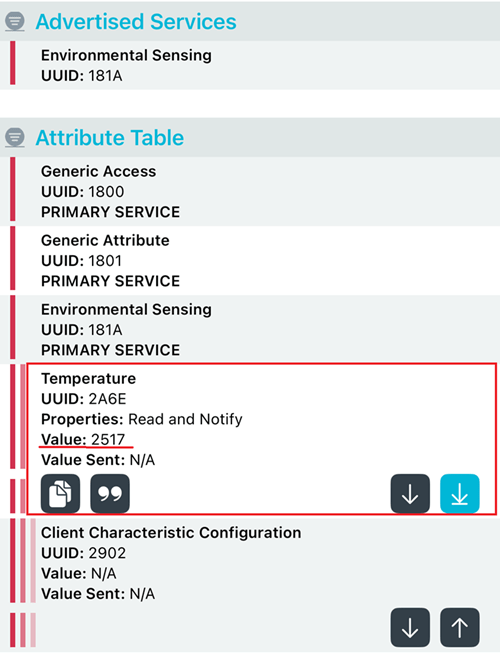 RPi Pico как BLE-устройство -- чтение температуры из приложения nRF Connect