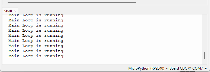 RPi Pico основной цикл работает в Thonny IDE