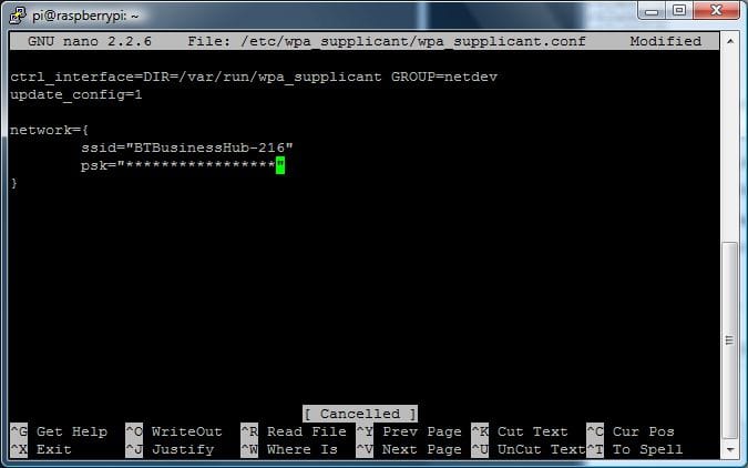 Файл wpa_supplicant.conf с добавленной сетью