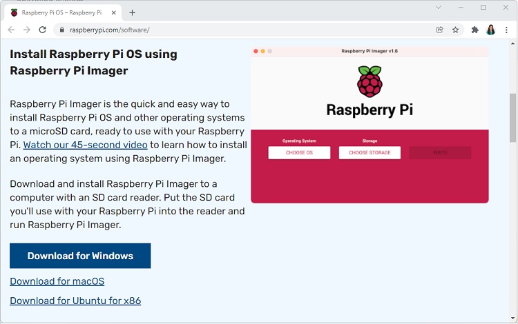 Скачивание Raspberry Pi Imager