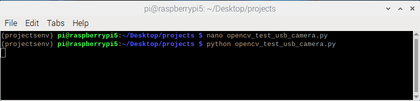 Raspberry Pi OpenCV — запуск тестового Python-скрипта для USB-камеры