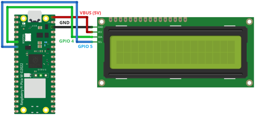 Подключение Raspberry Pi Pico к LCD-дисплею (I2C)