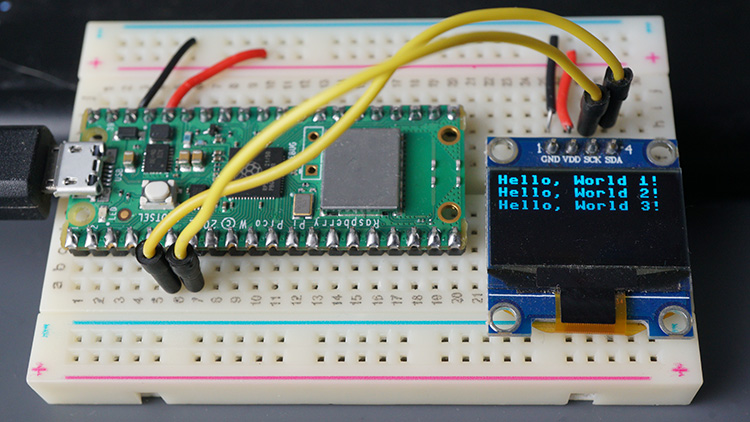 Raspberry Pi Pico Hello World на OLED-дисплее