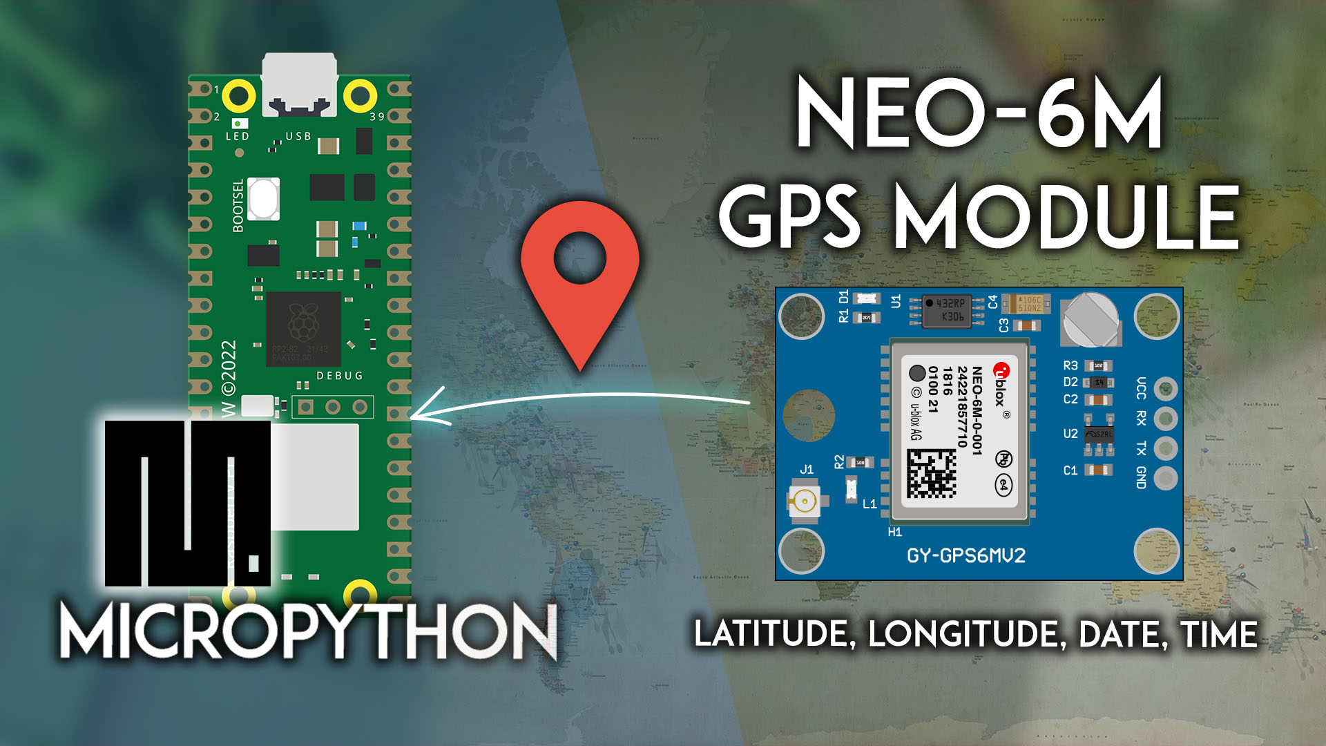 Raspberry Pi Pico с GPS-модулем NEO-6M: получение местоположения и времени