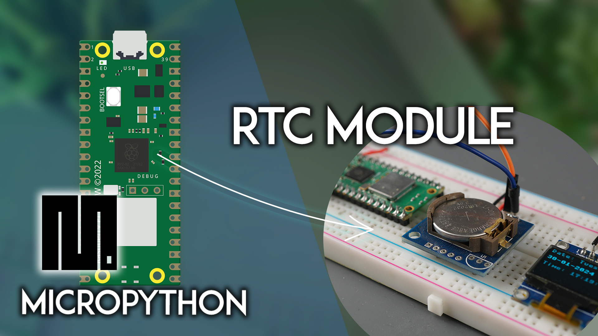 Raspberry Pi Pico: модуль RTC DS1307 - отслеживание времени (MicroPython)